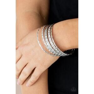 Back To Back Stacks Silver Bracelet (148)